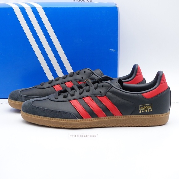 NEW adidas Originals Samba OG Leather Sneakers IG6173 Carbon - Picture 1 of 9